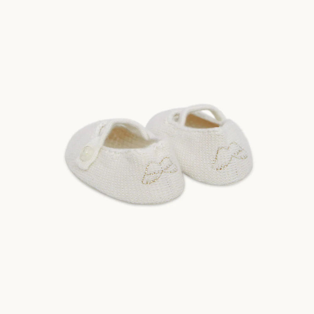 milky white baby cashmere slippers 