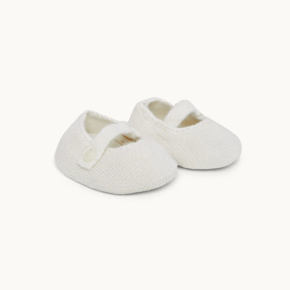 milky white baby cashmere slippers 
