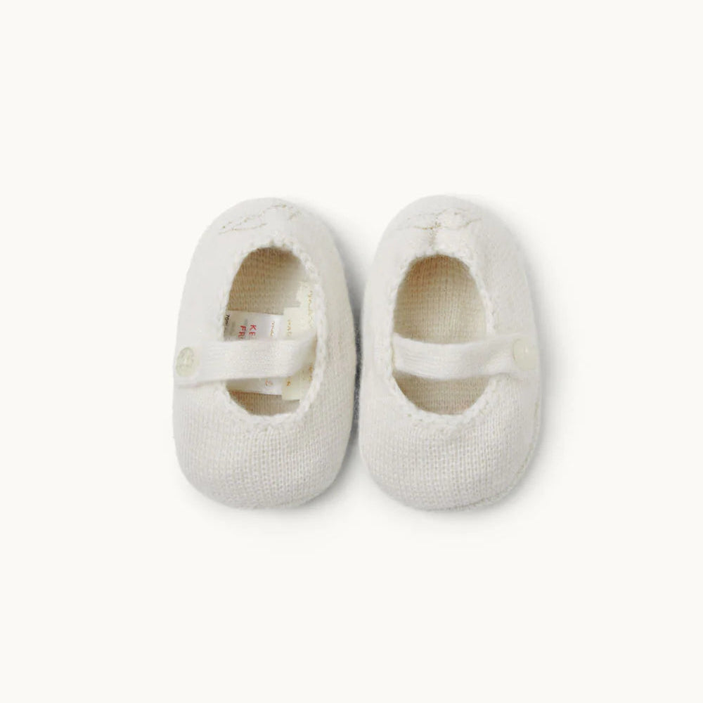 milky white baby cashmere slippers 