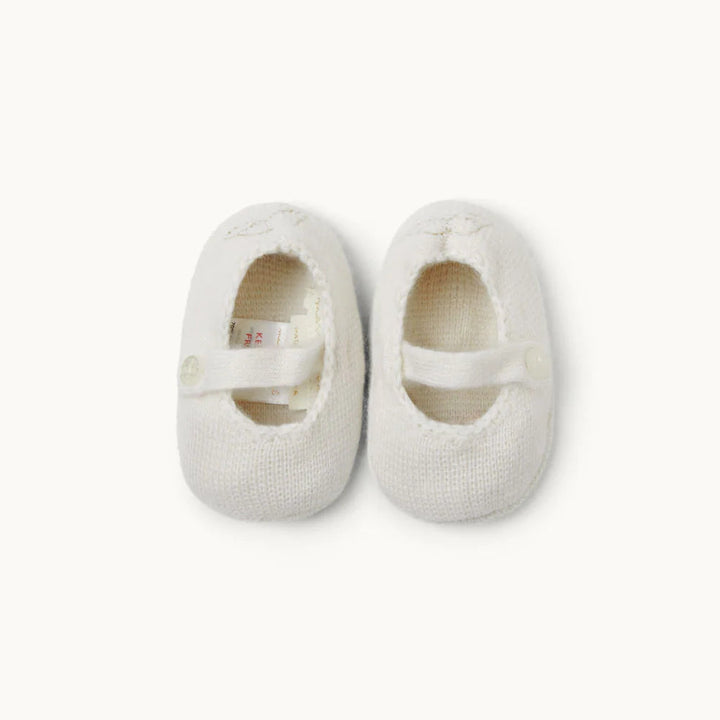 milky white baby cashmere slippers 