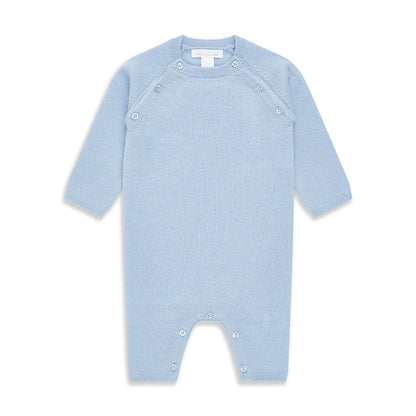 pale blue cashmere baby romper by Marie Chantal