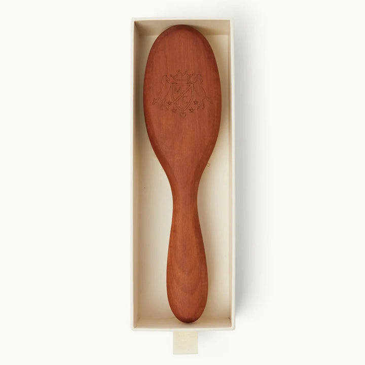 boxed luxury pear wood baby hairbrush