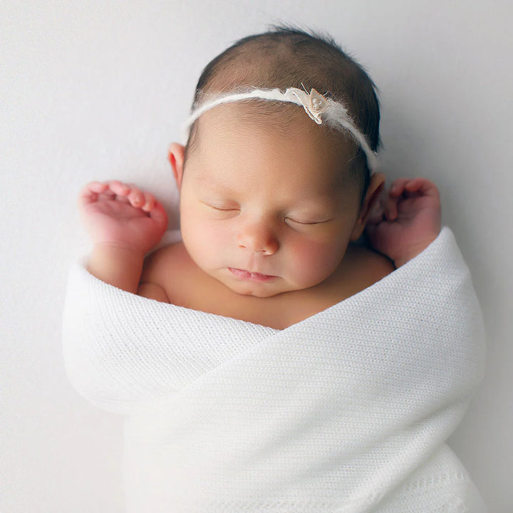 baby shawl white lacy design