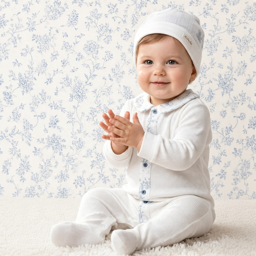 Organic Cotton Sleepsuit And Hat
