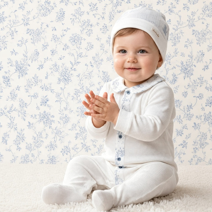Organic Cotton Sleepsuit And Hat
