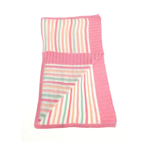 Pink Ang Green Stripes Baby Blankets