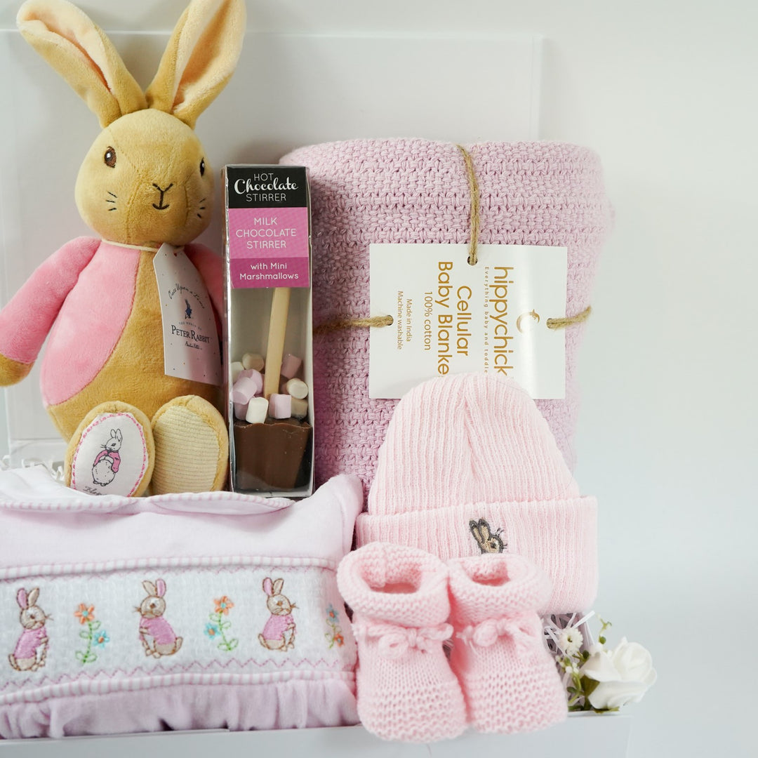 Beatrix Potter Flopsy Bunny Baby Girl Hamper, New Mum Gift, Corporate Baby Gift