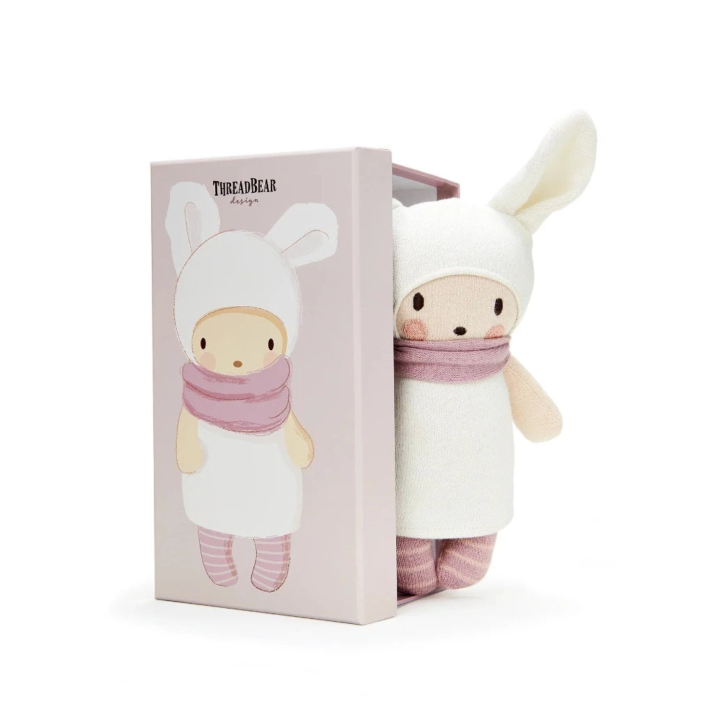Boxed new baby gift, soft knitted doll with ears