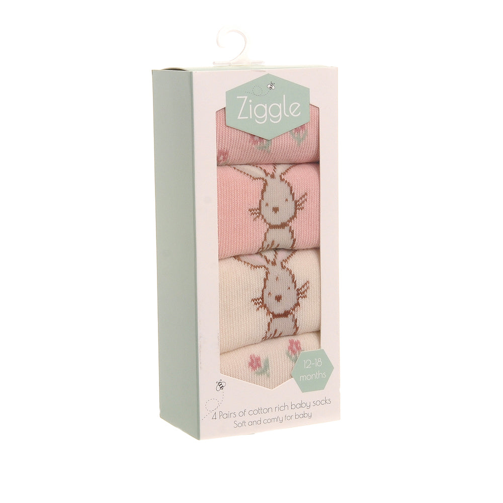 Baby Girl Bunny Hamper And Personalised Baby Blanket Gift
