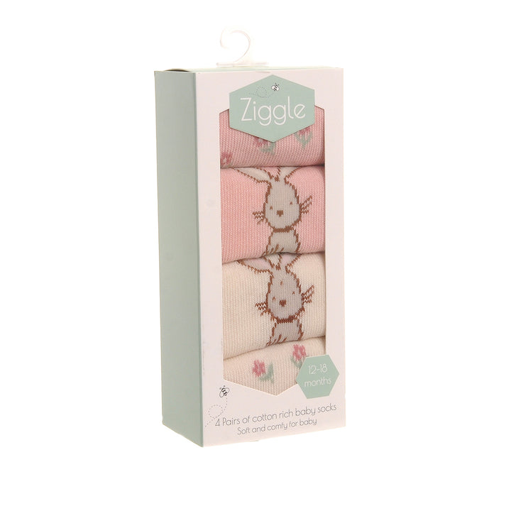 Baby Girl Bunny Hamper And Personalised Baby Blanket Gift