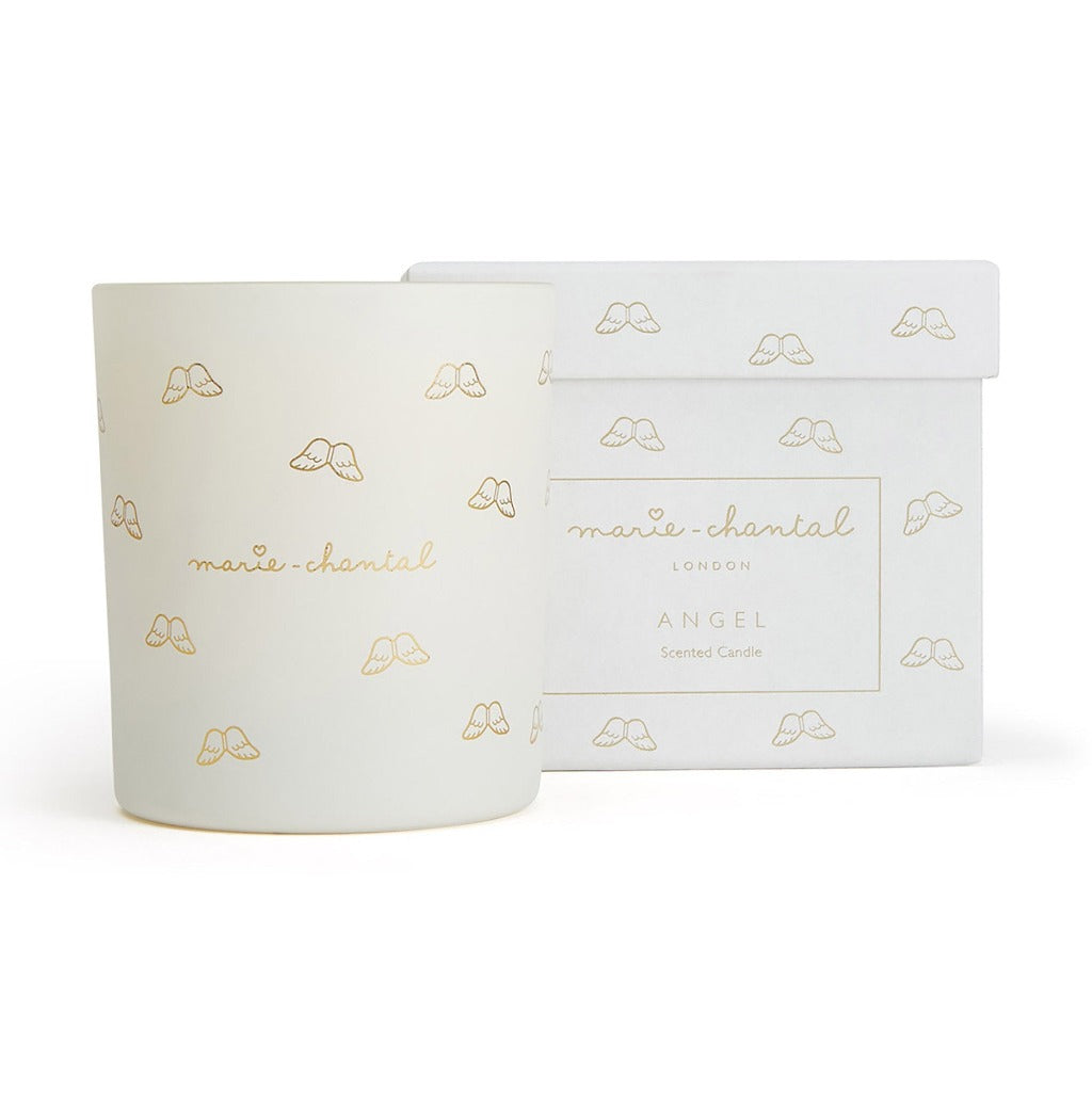 White Marie Chantal angel wings candle