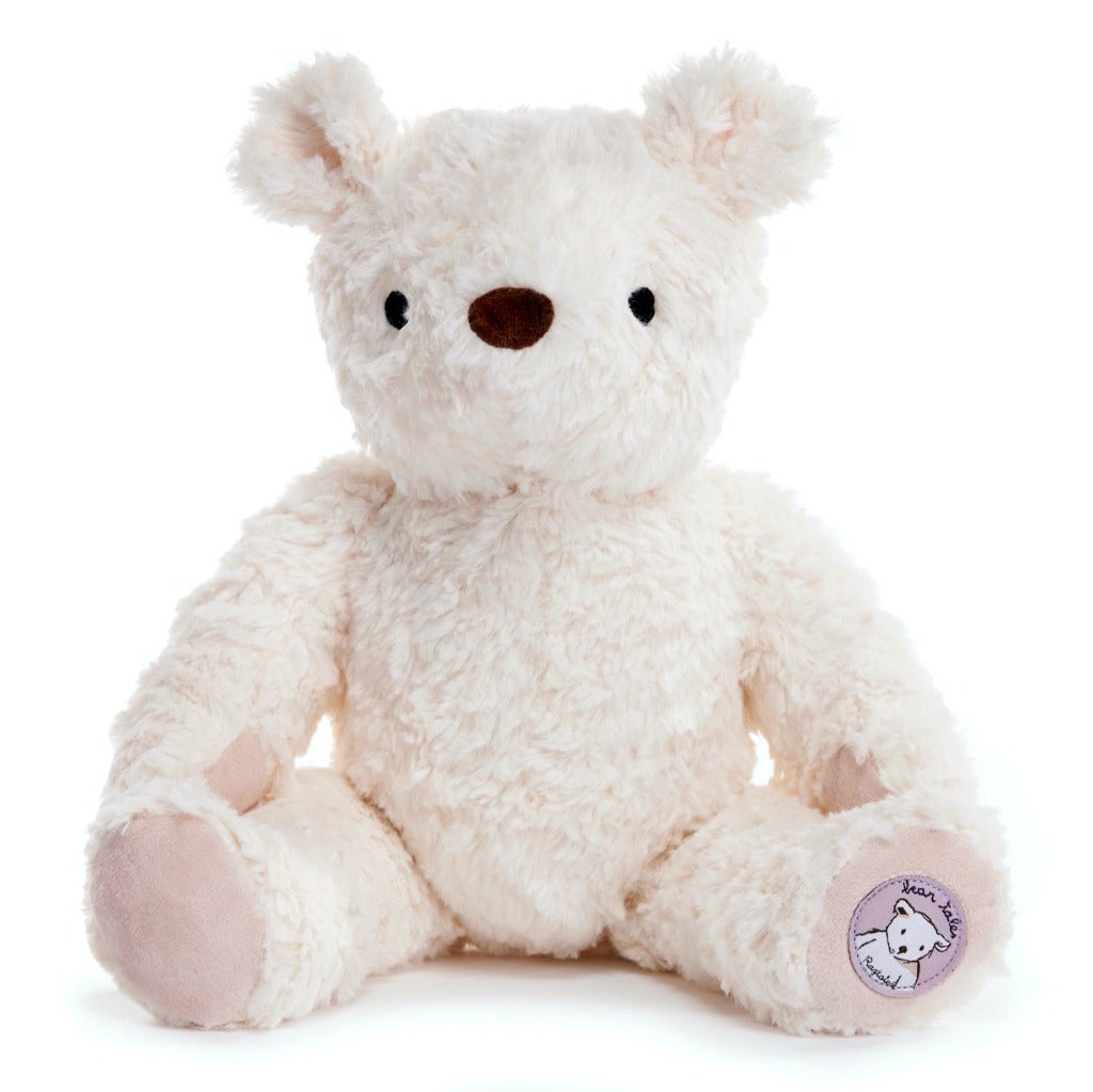 Teddy in cream with embroidered nose and eyes in a gift box