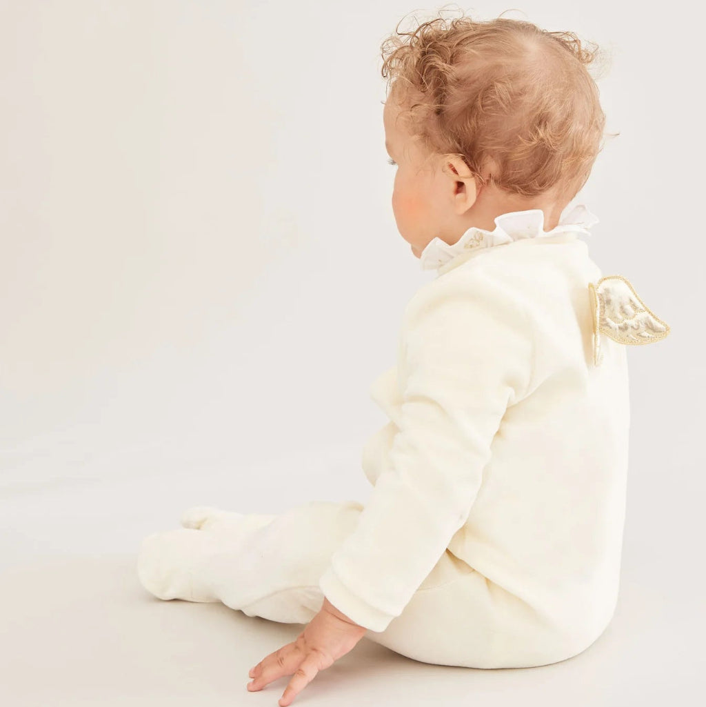 baby gift in a box includes luxury  velour sleepsuit and soft mouse toy