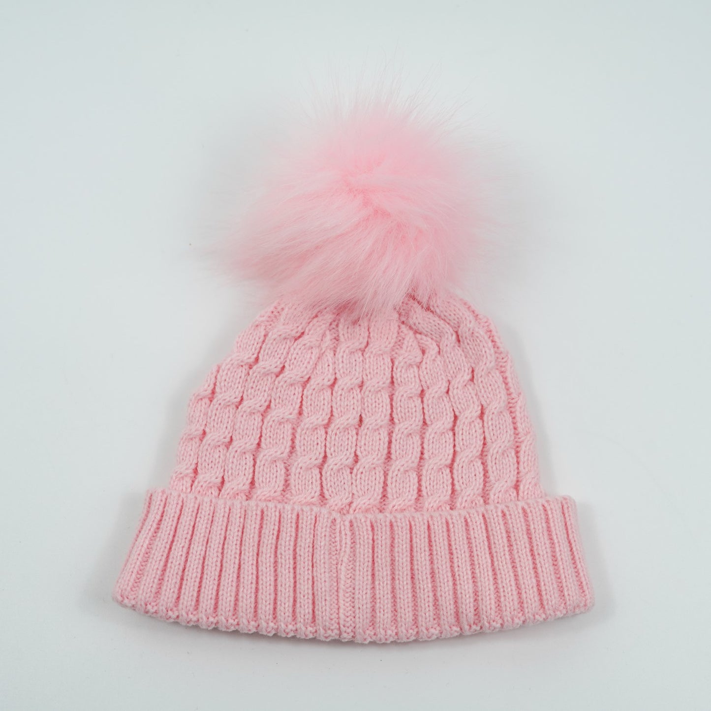 Baby Fluffy Pom Pom Hat Pink
