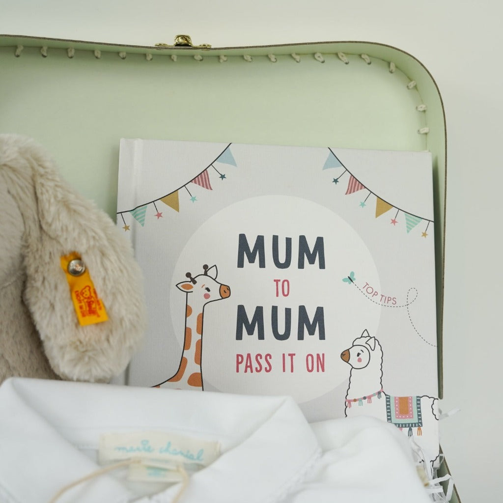 Luxury Baby And New Mum Hamper, Marie-Chantal Baby Sleepsuit, Steiff Hoppie Rabbit