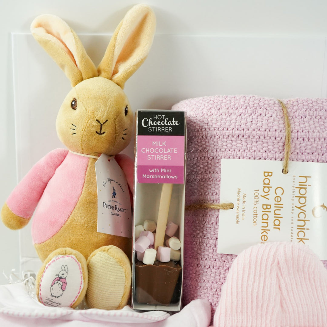 Beatrix Potter Flopsy Bunny Baby Girl Hamper, New Mum Gift, Corporate Baby Gift