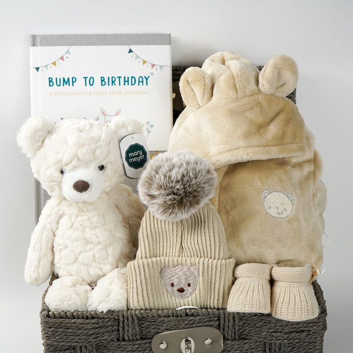 Mum To Be Hamper, Baby Shower Gift, Baby Dressing Gown, First Teddy, Pregnancy Journal