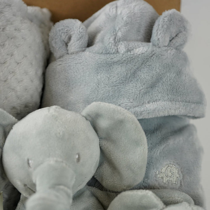 New Baby Hamper Box, Eco Friendly Grey Baby Elephant