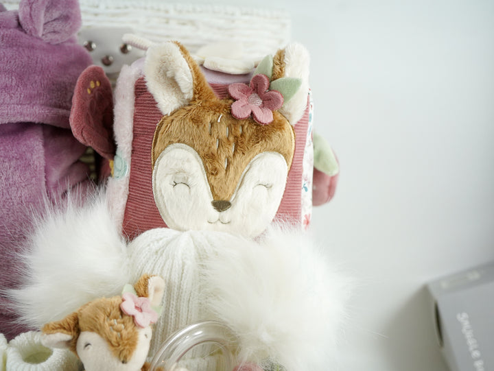New Baby Girl Hamper Basket, Little Dutch Sensory Cube And Rattle