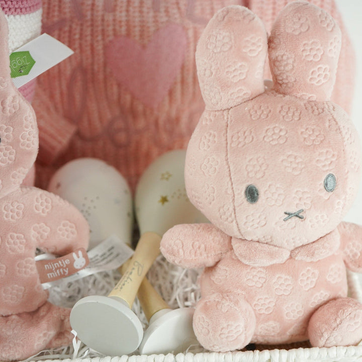 Pink Miffy Baby Girl Hamper Basket With Baby Cardigan