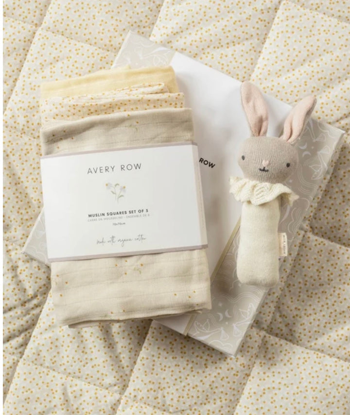 Rattle & Care Organic New Baby Gift Set - Chamomile By Avery Row