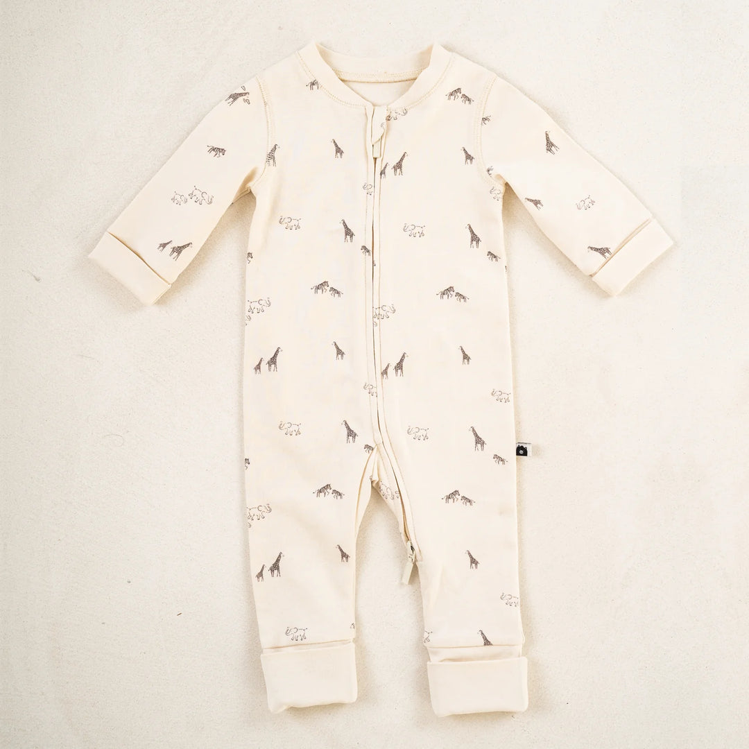 Fable Safari Organic Cotton Baby Sleepsuit By Fable & Bear