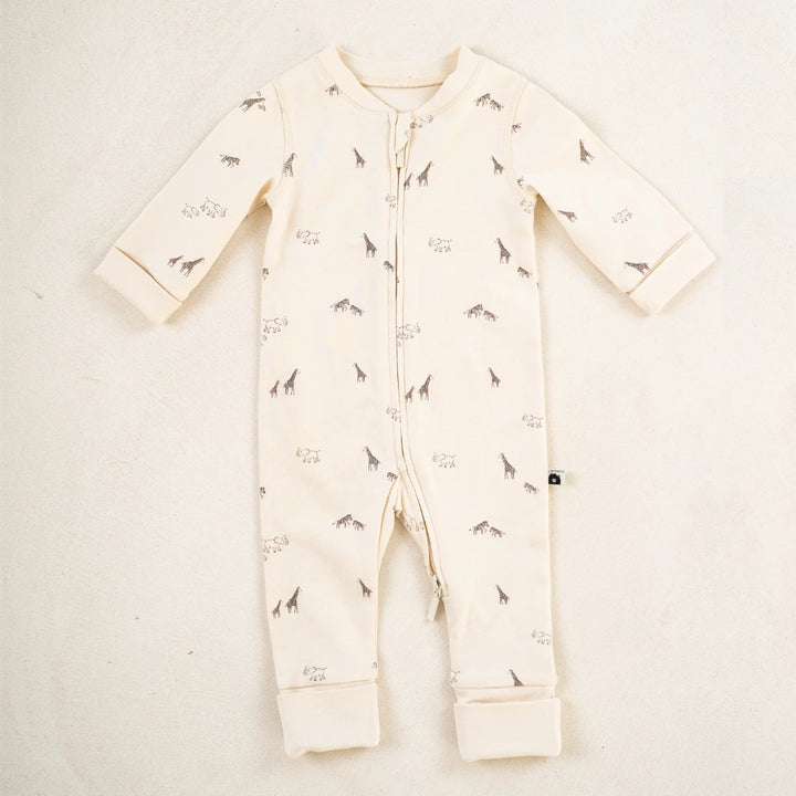 safari print Fable & bear sleepsuit 