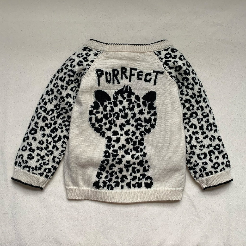 Organic knit jumper with leopard design
