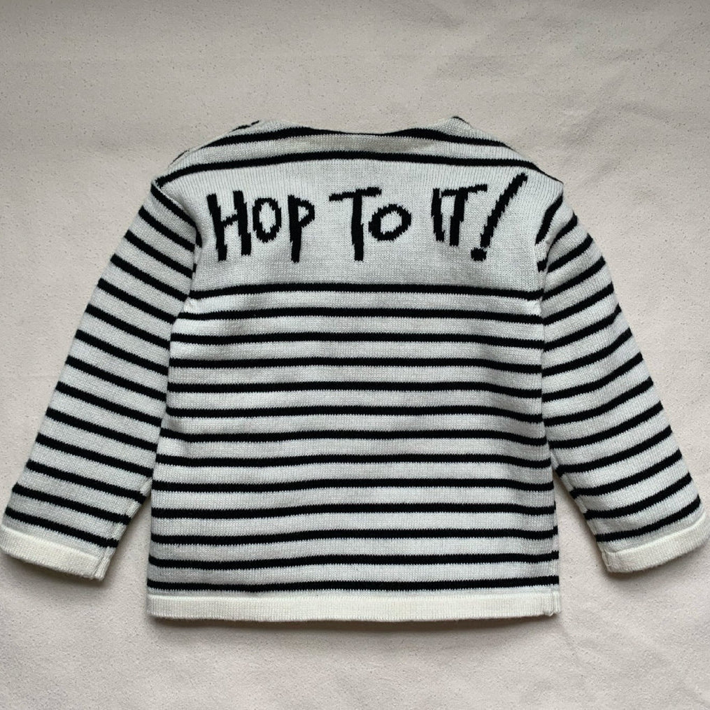 baby jumper black and cream striped baby organic cotton jumper