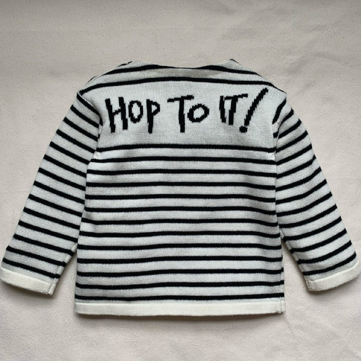 baby jumper black and cream striped baby organic cotton jumper