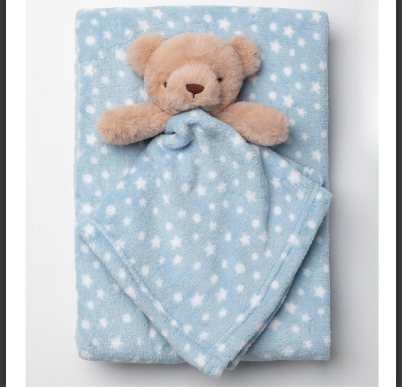 Blue Baby Blanket And Teddy Comforter, Personalised Blanket and Comforter