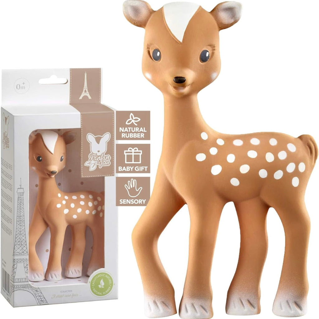 Natural rubber baby teether and sensory toy Deer