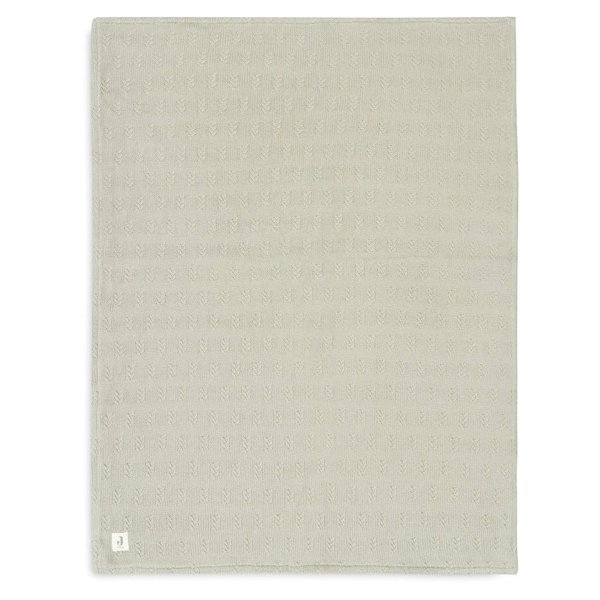 Baby Blanket Grain Knit Olive Green Velvet