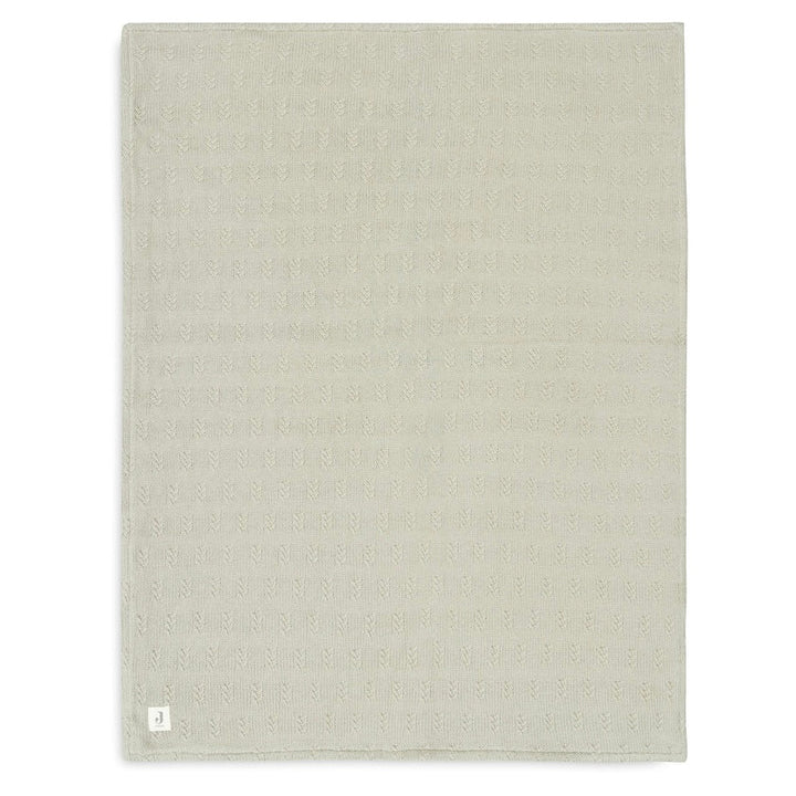 Baby Blanket Grain Knit Olive Green Velvet