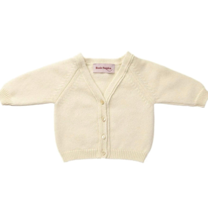 Cashmere Baby Cardigan, Swan White