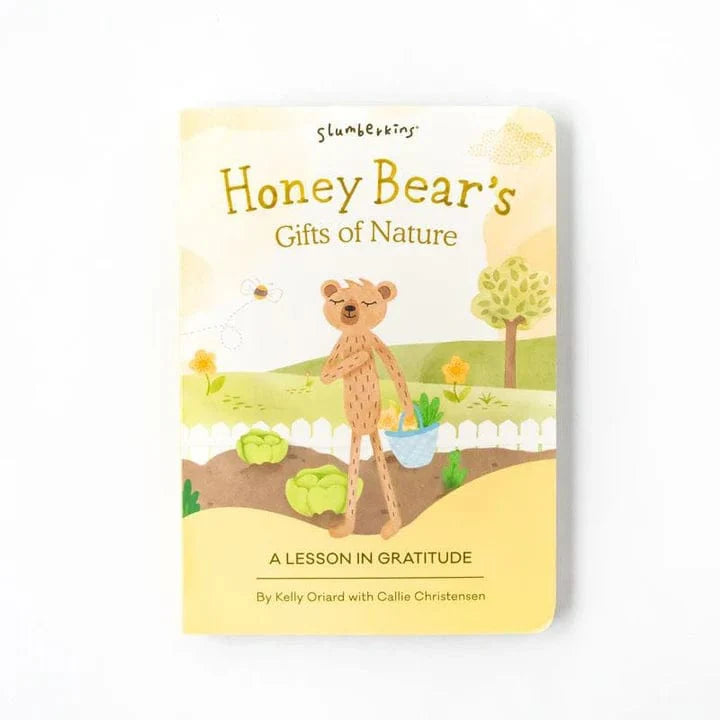 honey bear snuggler with 2 board books about grattude