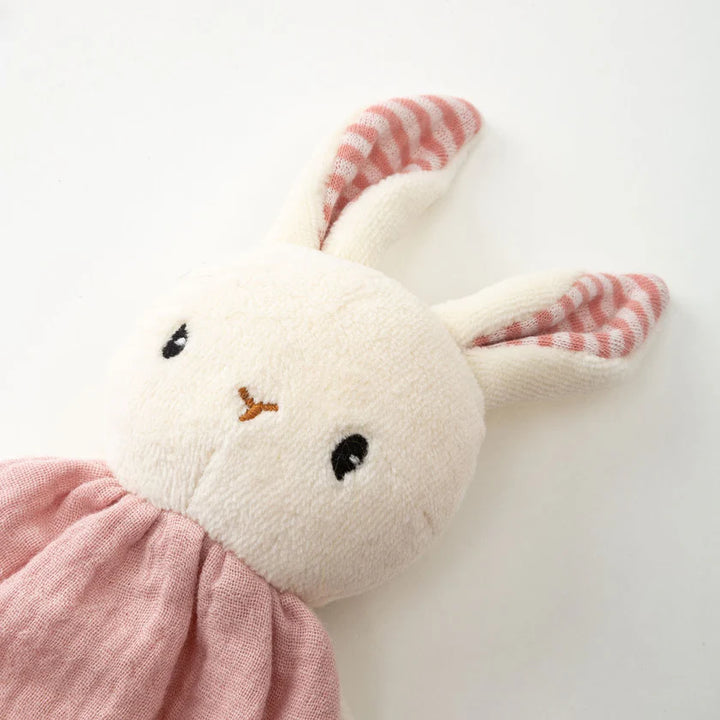 White And Pink Baby Bunny Comforter, Organic Cotton
