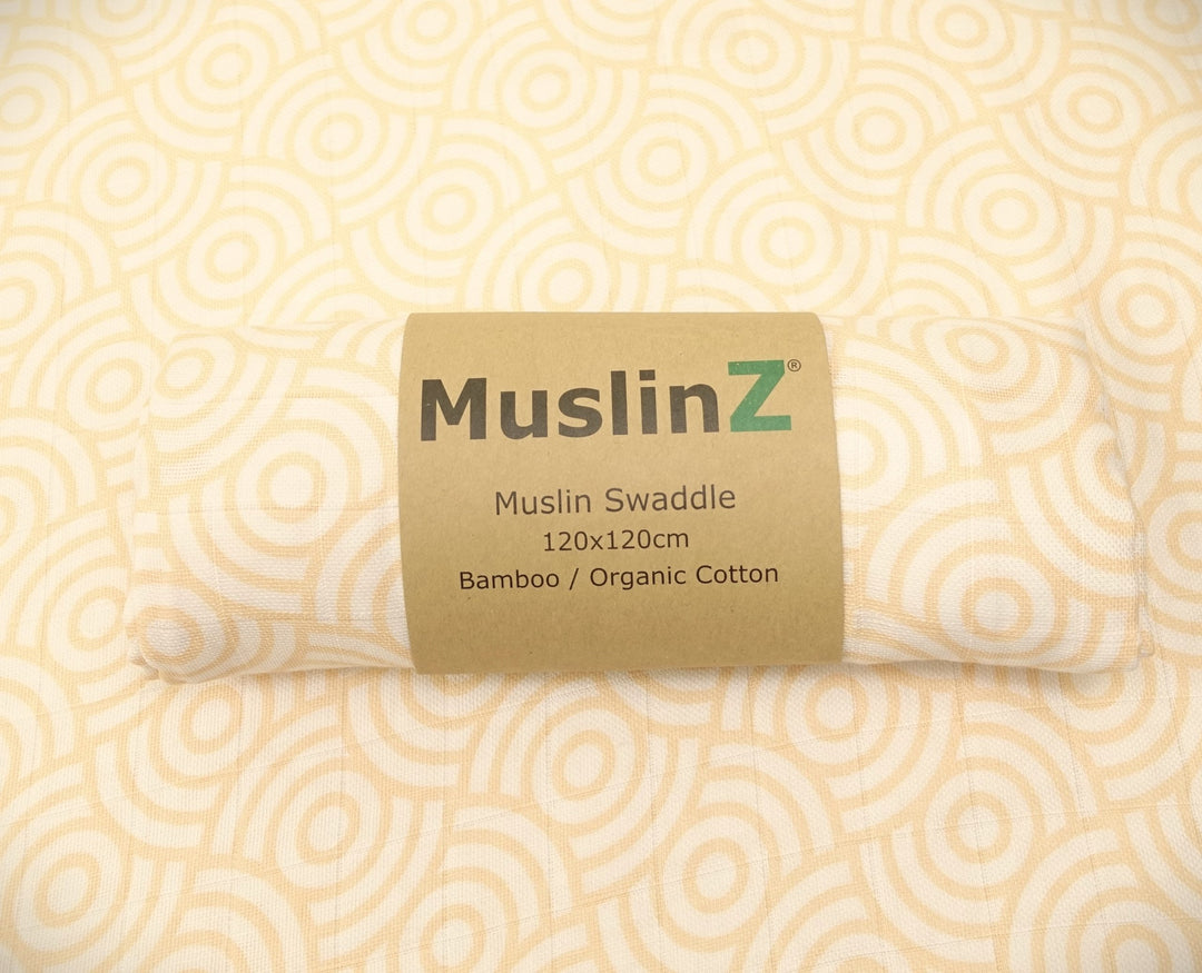 Bamboo & Organic Cotton Baby Swaddle, Gold