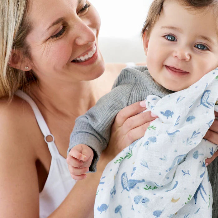 Aden & Anais Organic Muslin Dream Blanket Outdoors Sleepy Forest