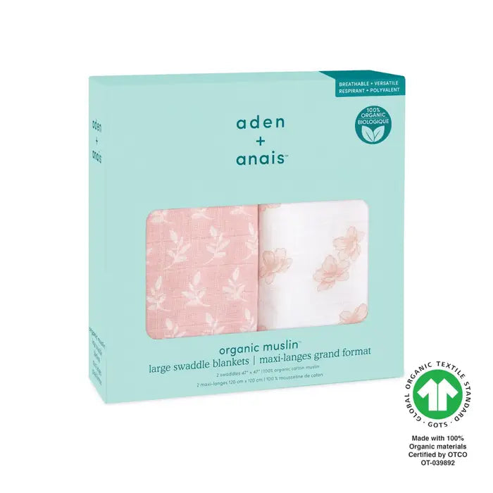 Aden & Anais Organic Cotton Swaddles 2 Pack, Earthly