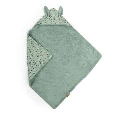 Luxury Neutral Baby Hamper Gift In Green, Moulin Roty Trois Lapin's Soft Toy And Baby Comforter