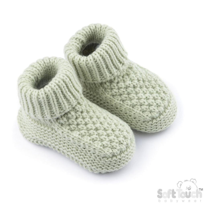 Soft Mint Baby Booties