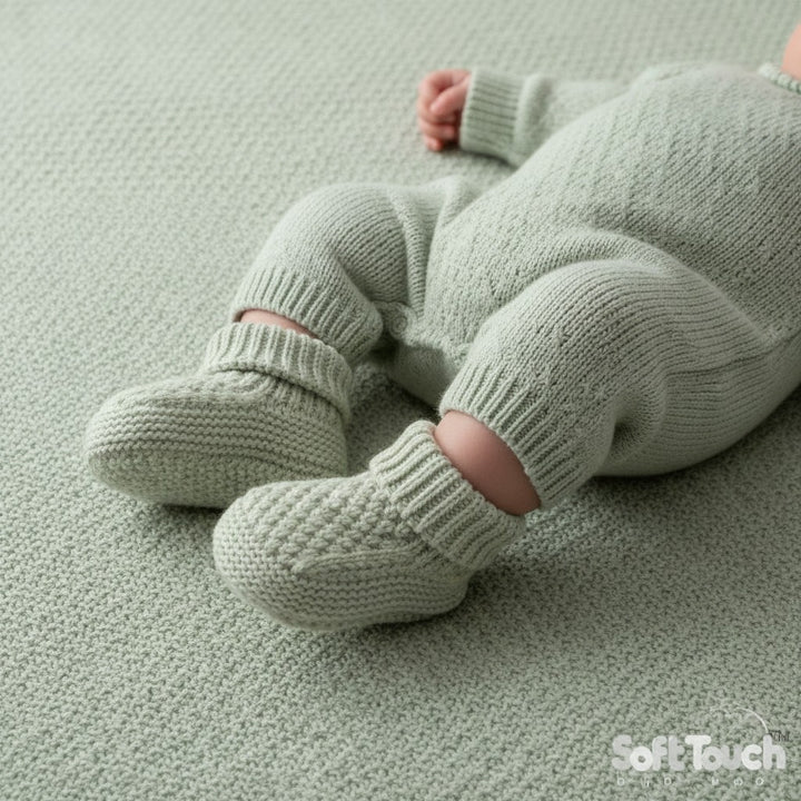 Soft Mint Baby Booties