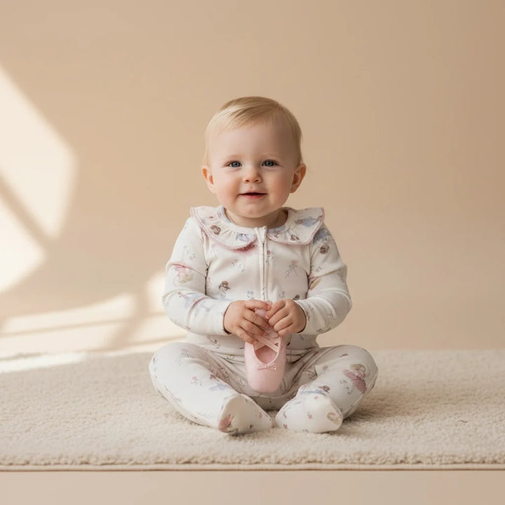 Ballerina baby sleepsuit in organic cotton 