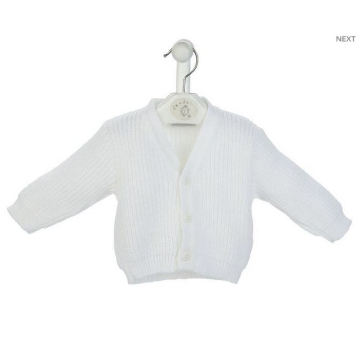 White ribbed baby cardigan