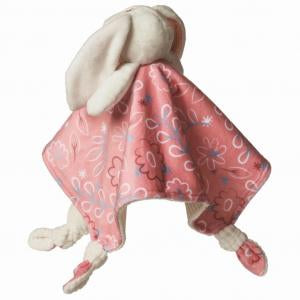 plush bunny comforter in pink and white