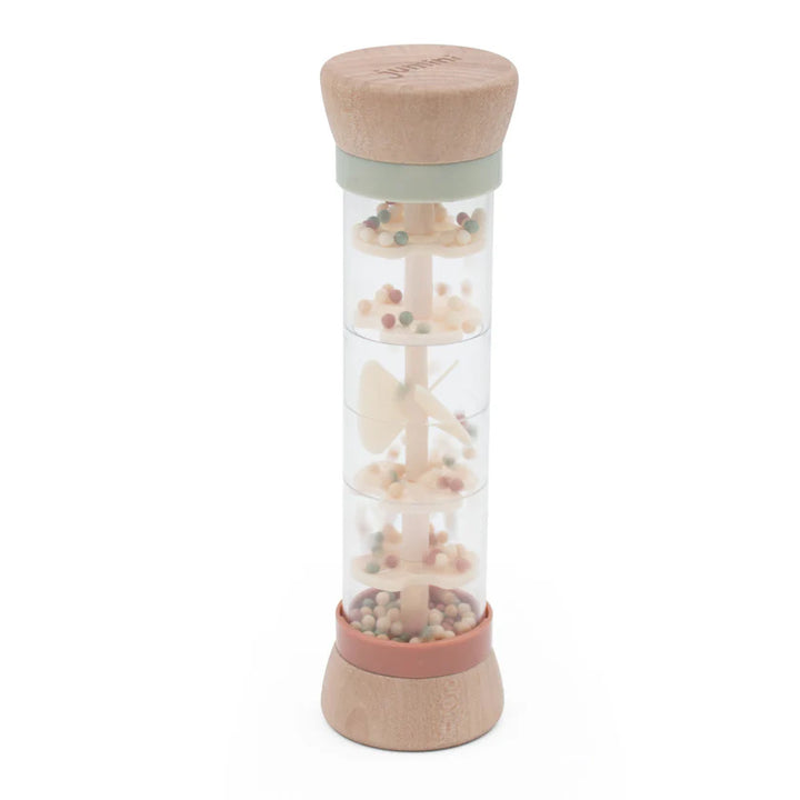 rain rattle with pastel beads and wooden ends