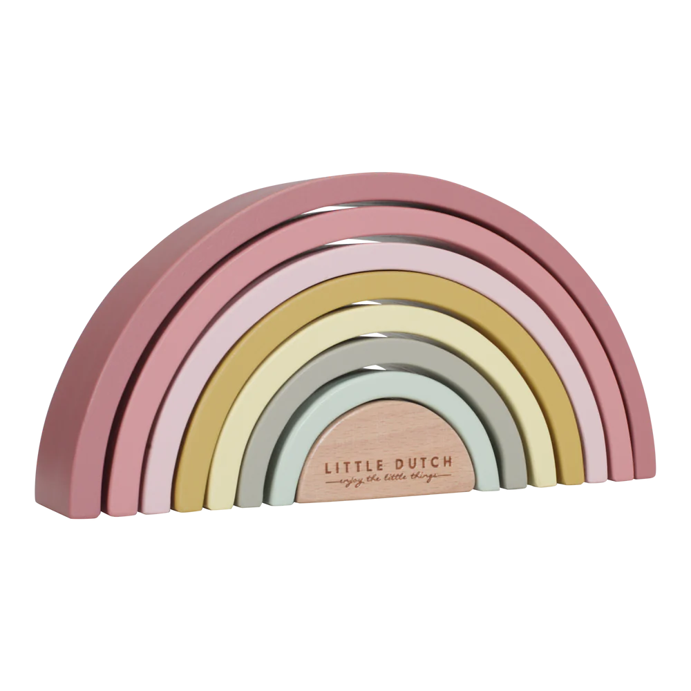 Pink wooden stacking rainbow