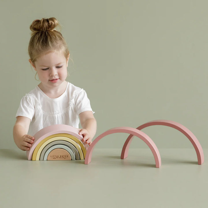 Pink wooden stacking rainbow