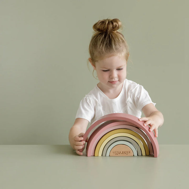 Pink wooden stacking rainbow